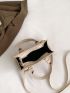 Mini Zipper Satchel Bag Double Handle Square Bag