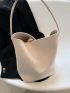 Minimalist Bucket Bag White Hobo Bag for Work