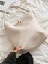 Minimalist Bucket Bag White Hobo Bag for Work