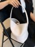 Minimalist Bucket Bag White Hobo Bag for Work