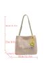 Small Straw Bag Letter Embroidered With Flower Bag Charm