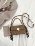 Heart Decor Square Bag Chain Strap Shoulder Bag