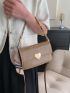 Heart Decor Square Bag Chain Strap Shoulder Bag