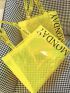 Neon Yellow Letter Print Beach Bag