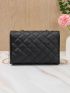 Mini Quilted Pattern Crossbody Metal Decor Square Bag