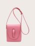 Mini Plain Crossbody Pink Square Bag