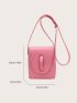 Mini Plain Crossbody Pink Square Bag