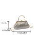 Geometric Embossed Kiss Lock Chain Square Bag