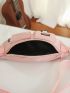 Letter Patch Decor Fanny Pack Pocket Front Pink