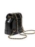 Mini Twist Lock Drawstring Design Fashion Backpack Chain Decor Flap Backpack