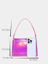Mini Neon Purple Satchel Flap Square Bag