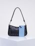 Studded Decor Baguette Bag