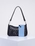 Studded Decor Baguette Bag