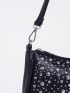 Studded Decor Baguette Bag