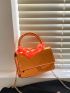 Mini Neon Orange Satchels Bag Chain Square Bag