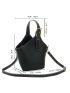 Crocodile Embossed Bucket Bag Mini Black