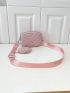 Mini Chevron Quilted Square Bag With Coin Purse