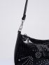 Studded Decor Hobo Bag