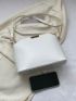 Metal Decor Dome Bag PU White