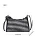 Small Novelty Bag Houndstooth Pattern Contrast Binding