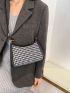 Small Novelty Bag Houndstooth Pattern Contrast Binding