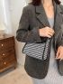 Small Novelty Bag Houndstooth Pattern Contrast Binding