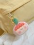 Letter Graphic Functional Backpack Corduroy Waterproof Classic Backpack With Bag Charm