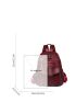 Studded Decor Fashion Backpack Zip Front Classic Backpack