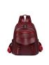 Studded Decor Fashion Backpack Zip Front Classic Backpack