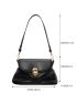 Metal Decor Shoulder Bag Ruched Detail Flap Novelty Bag