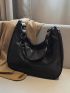 Large Vintage Shoulder Bag Stitch Detail Hobo Bag