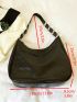 Large Vintage Shoulder Bag Stitch Detail Hobo Bag