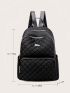 Quilted Pattern Pocket Front Backpack