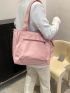 Small Shopper Bag Double Handle Pink For Daily Outing