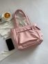 Small Shopper Bag Double Handle Pink For Daily Outing