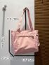 Small Shopper Bag Double Handle Pink For Daily Outing