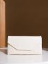 White Envelope Bag Minimalist Evening Bag For Party, Perfect Bride Purse For Wedding, Prom & Party Events