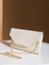 White Envelope Bag Minimalist Evening Bag For Party, Perfect Bride Purse For Wedding, Prom & Party Events