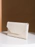 White Envelope Bag Minimalist Evening Bag For Party, Perfect Bride Purse For Wedding, Prom & Party Events