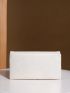 White Envelope Bag Minimalist Evening Bag For Party, Perfect Bride Purse For Wedding, Prom & Party Events