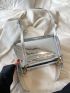 Metallic Flap Baguette Bag Funky Silver