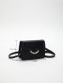 New Mini Black Flap Simple Women's Crossbody Bag