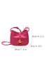 Mini Pink Square Bag Metal Decor Crossbody Bag For Daily