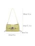 Small Green Square Bag Metal Decor Shoulder Bag For Daily