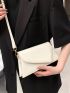 White Novelty Bag Adjustable Flap Crossbody Bag For Daily