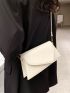 White Novelty Bag Adjustable Flap Crossbody Bag For Daily