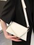 White Novelty Bag Adjustable Flap Crossbody Bag For Daily