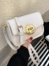 Mini Square Bag Metal Turn Lock Flap