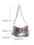 Crocodile Embossed Hobo Bag Funky Metallic Chain Zipper PU