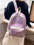 Large Classic Backpack Holographic With Cartoon Bag Charm